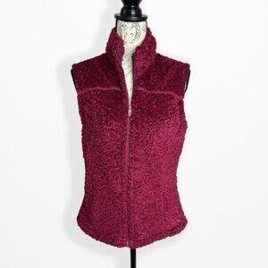 LL Bean Pink Fuzzy Fleece Vest